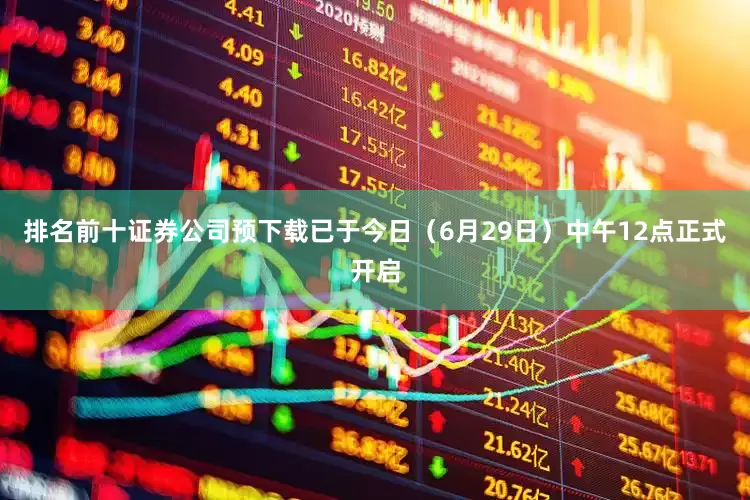 排名前十证券公司预下载已于今日（6月29日）中午12点正式开启