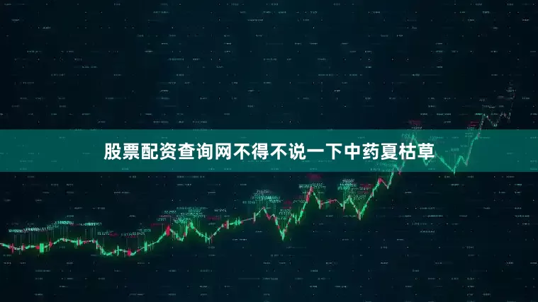 股票配资查询网不得不说一下中药夏枯草